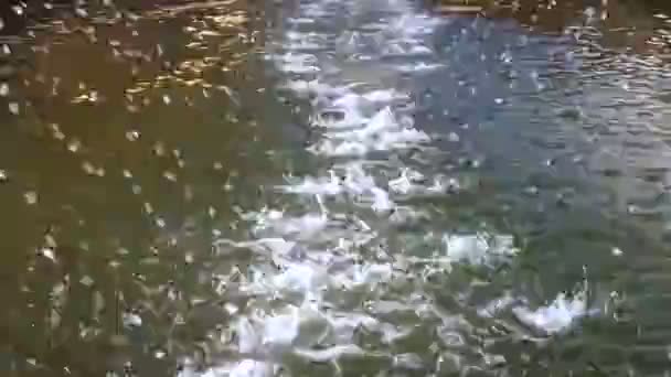 Water in de fontein en plons Waterfontein - Video