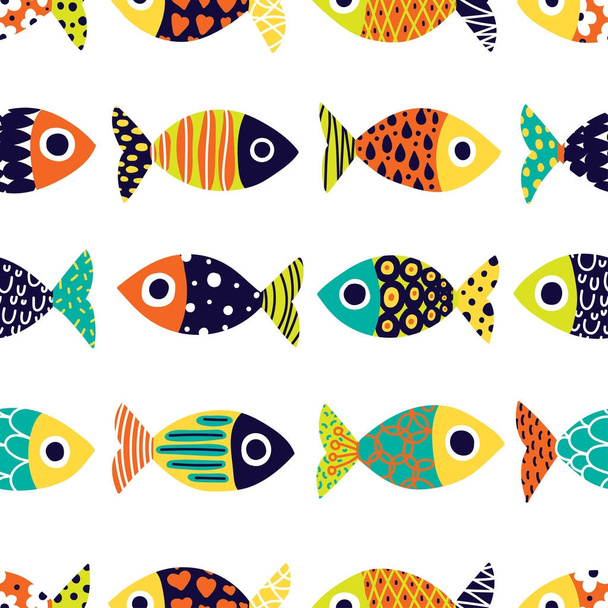 魚のシームレスなパターン ベクトル図   - ベクター画像
