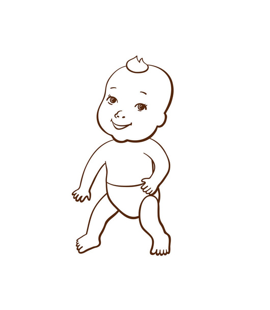 Cute little baby character - Vector, Image