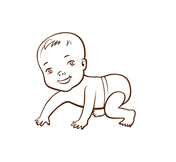 Cute little baby - Vector, Image
