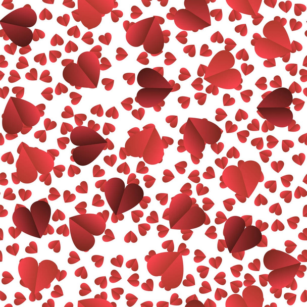 Romantyczny serce czerwony wzór - Wektor, obraz