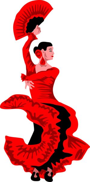 Bailarina Flamenca - ilustración vectorial de color
 - Vector, imagen