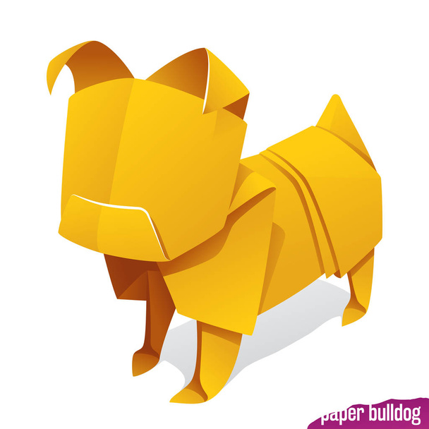 Yellow paper dog - Vector, Image