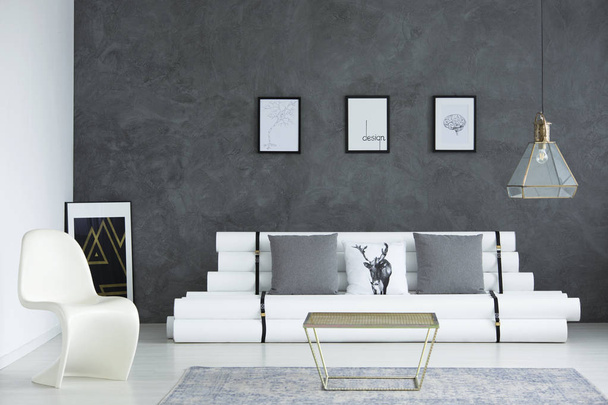 White and gray simple room - Fotó, kép