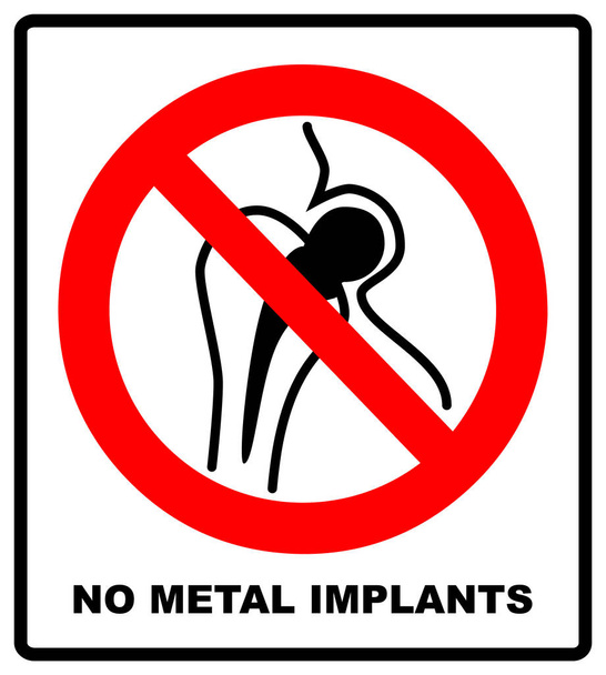 Pas d'articles métalliques ou de montres, Pas d'accès pour les personnes ayant des implants métalliques
 - Vecteur, image