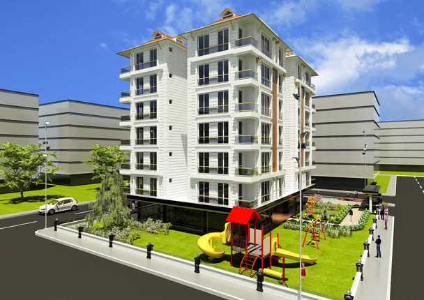 3d render of modern building facade - Photo, Image