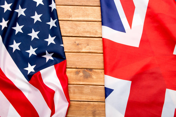 UK flag and USA Flag . Relations between countries . - Foto, immagini