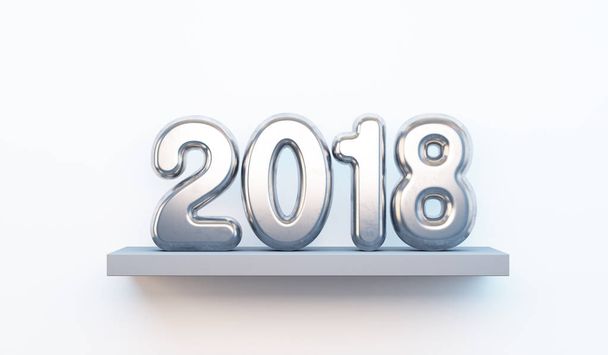 new year 2018, 3d rendering - Foto, imagen
