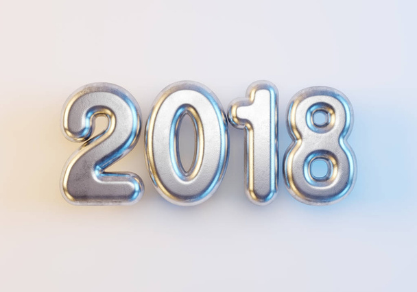 new year 2018, 3d rendering - Foto, imagen