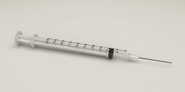 jeringa de insulina aislada sobre fondo blanco
  - Foto, Imagen