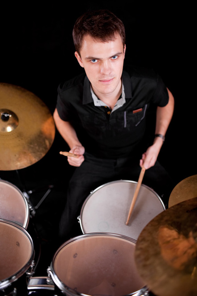 Drummer playing drums - Foto, imagen