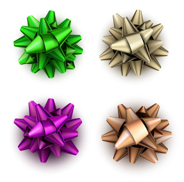 realistic beautiful bows set  - Vector, afbeelding