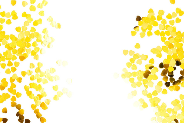Frame made of golden confetti, holiday concept - Φωτογραφία, εικόνα
