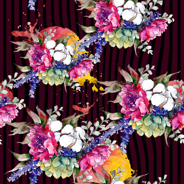 Bouquet flower pattern in a watercolor style. - Фото, изображение