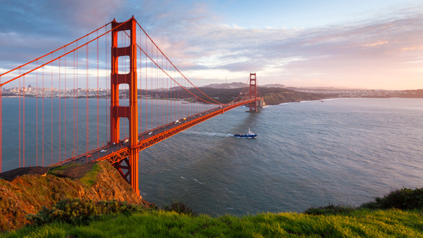 Golden Gate Bridge Sunset Panorama - Photo, Image