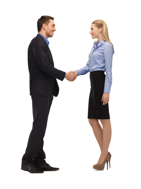 Man and woman shaking their hands - Foto, Imagen