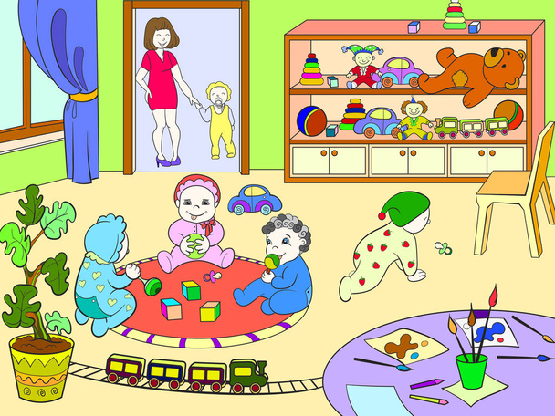 Jardin d'enfants livre de coloriage pour enfants illustration vectorielle de dessin animé
 - Vecteur, image