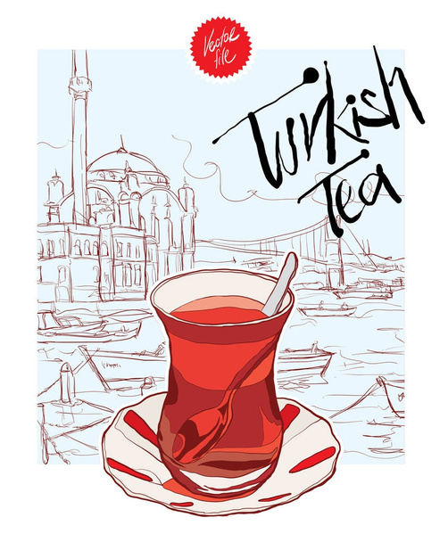 Турецький чай скла запас ілюстрація - Вектор, зображення