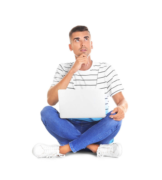 young man with laptop - Zdjęcie, obraz