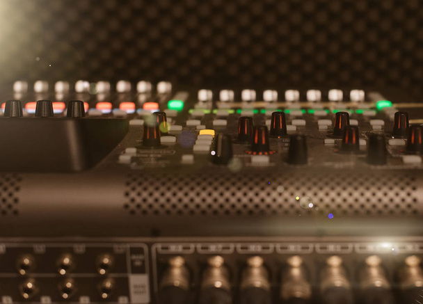 Professional audio mixing console in studio. - Photo, Image