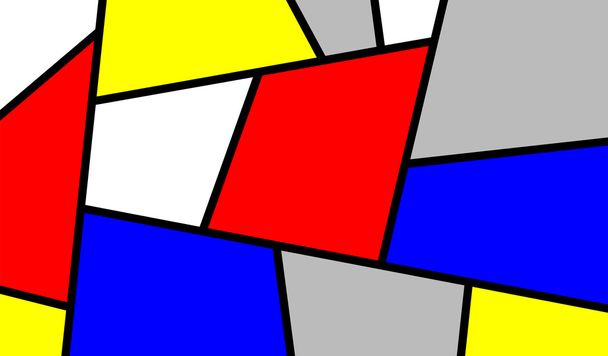 Pieza de arte de Mondrian inclinada
 - Foto, Imagen
