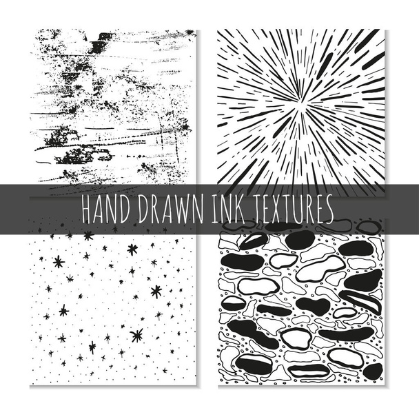 Tinta kézzel rajzolt textúrák - Vektor, kép