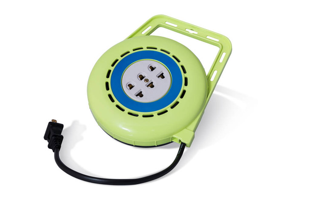 Зелений подовжувач електричного кабелю
 - Фото, зображення