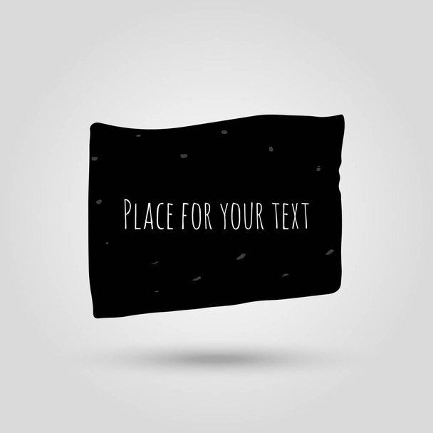 Hand drawn grunge brush square on grey background, frames for text or quote. - Vector, Imagen