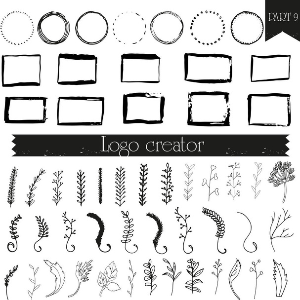 Χέρι στοιχεία λογότυπο σχεδιασμό το δικό σας τέλειο λογότυπο. Λογότυπο πρότυπα. Σχεδιασμός λογότυπου απομονωμένη σε φόντο και εύκολο στη χρήση. Εικονογράφηση διάνυσμα - Διάνυσμα, εικόνα