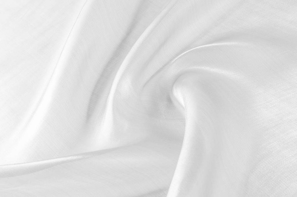 Background texture, pattern. The fabric is white. White silk fab - Photo, Image
