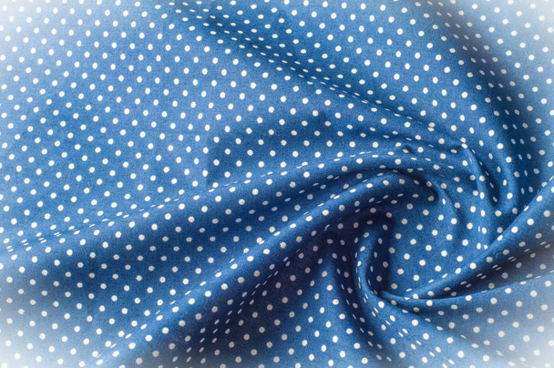 Taustakuvio. Silkki kangas, sininen kangas valkoinen herne
 - Valokuva, kuva