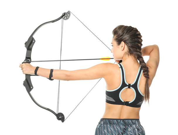young woman practicing archery - Photo, image