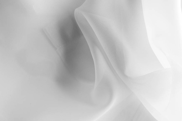 Textura, fundo, padrão. Tecido de seda é transparente, branco
  - Foto, Imagem