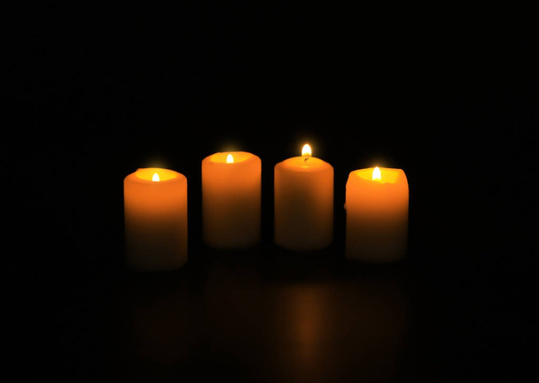 Burning candles on  background - Foto, Imagem