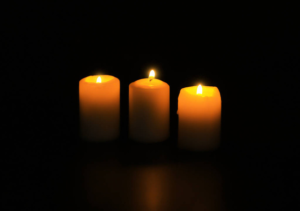 Burning candles on  background - Photo, image