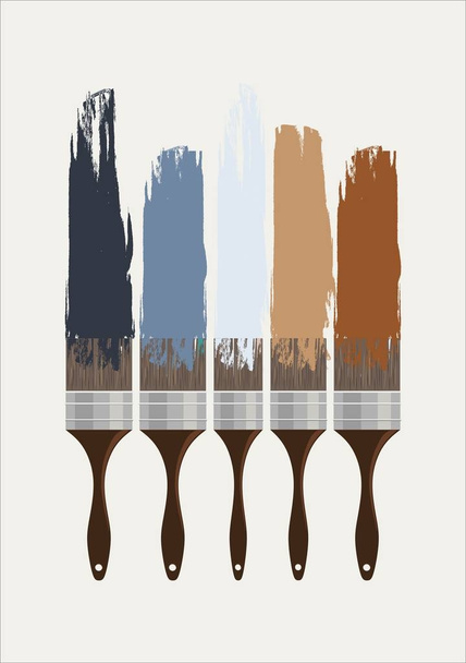 Pennelli colorati con i colori su sfondo bianco
 - Vettoriali, immagini
