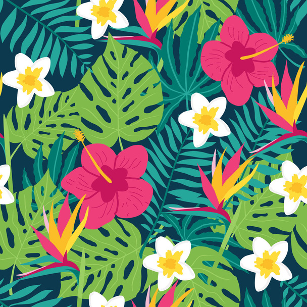 Floral tropic seamless pattern - Vektor, Bild