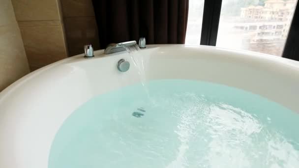 bathtub full of hot tub water - Video, Çekim