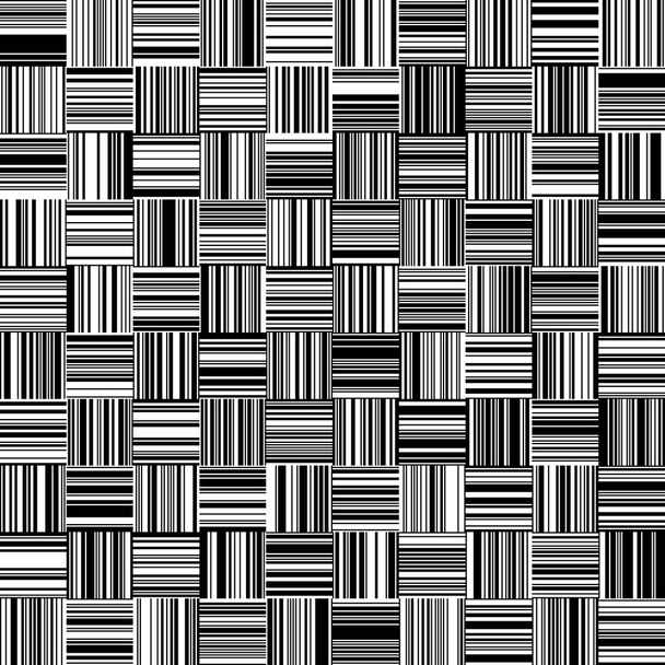 Varrat nélküli fekete-fehér egyenes vízszintes és függőleges változó szélességű csíkok - Vektor, kép