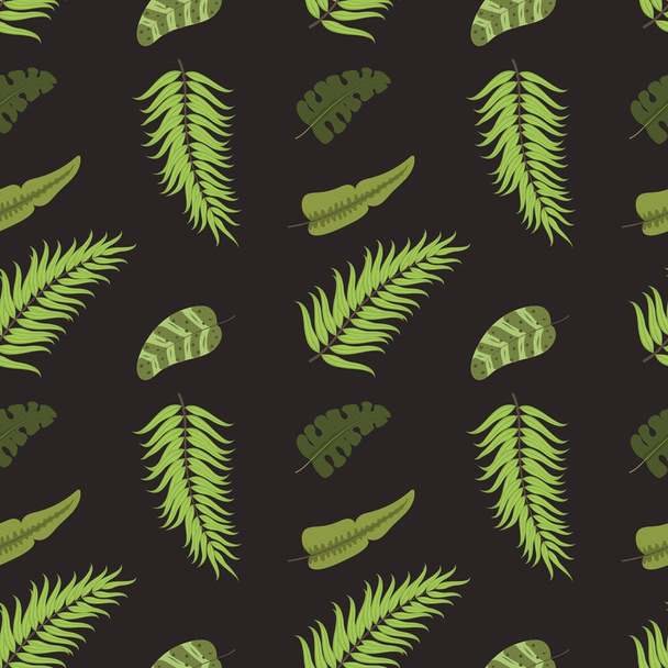 Seamless pattern with leaves vector illustration. - Vettoriali, immagini