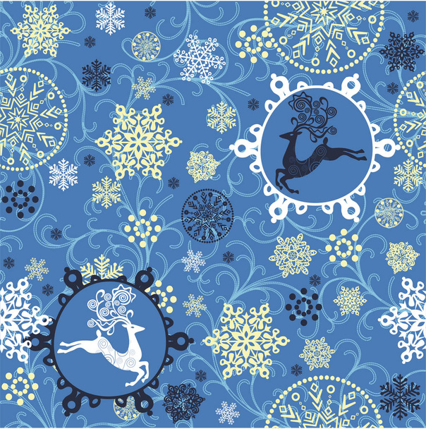 Vector seamless pattern with snowflakes. Winter background. Christmas and New Year's ornament.Perfect for greeting cards, wallpaper, gift paper, web, textile, background, winter decorations. - Вектор, зображення