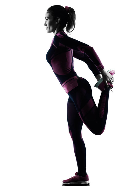 woman runner running jogger jogging isolated silhouette shadow - Fotografie, Obrázek