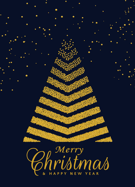 Christmas tree made of lights on dark background. Vector illustr - Vector, Image