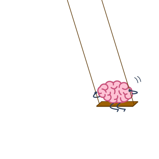 Ταλάντευση του εγκεφάλου στην κούνια  - Διάνυσμα, εικόνα