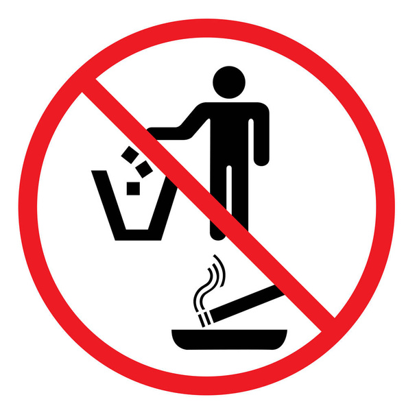 Никаких знаков отбрасывания мусора и сигарет
 - Вектор,изображение