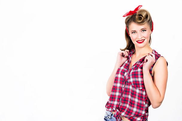A young woman in the style of pin-up  - Foto, afbeelding
