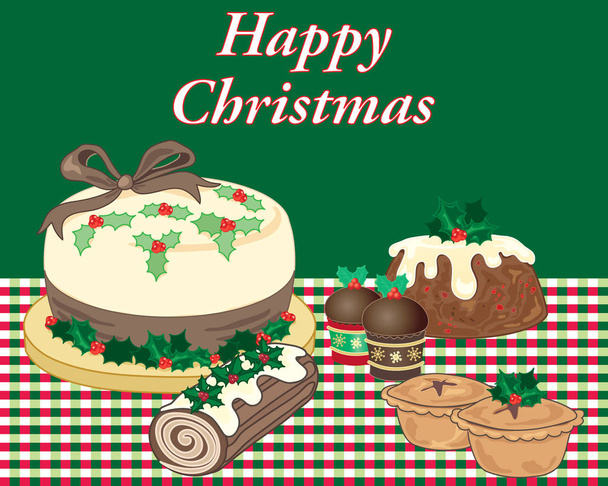 christmas food sweet treats - Vector, Image