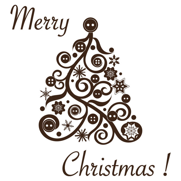 Roztomilý vektorové ilustrace originální vánoční stromeček ozdoben wi - Vektor, obrázek