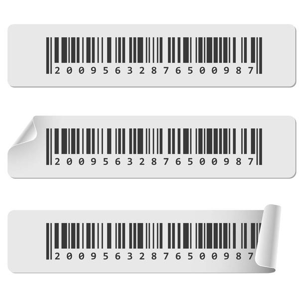 Horizontal white barcode sticker vector template. - Vektor, kép