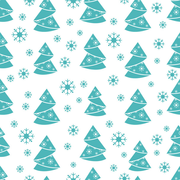 Winter seamless pattern with Christmas tree in origami form and  - Vetor, Imagem